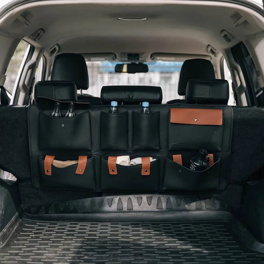 Black Trunk Hanging Leather Organizer Brown Storage SUV Pockets Accessories With Car Eco Waterproof Owleys
