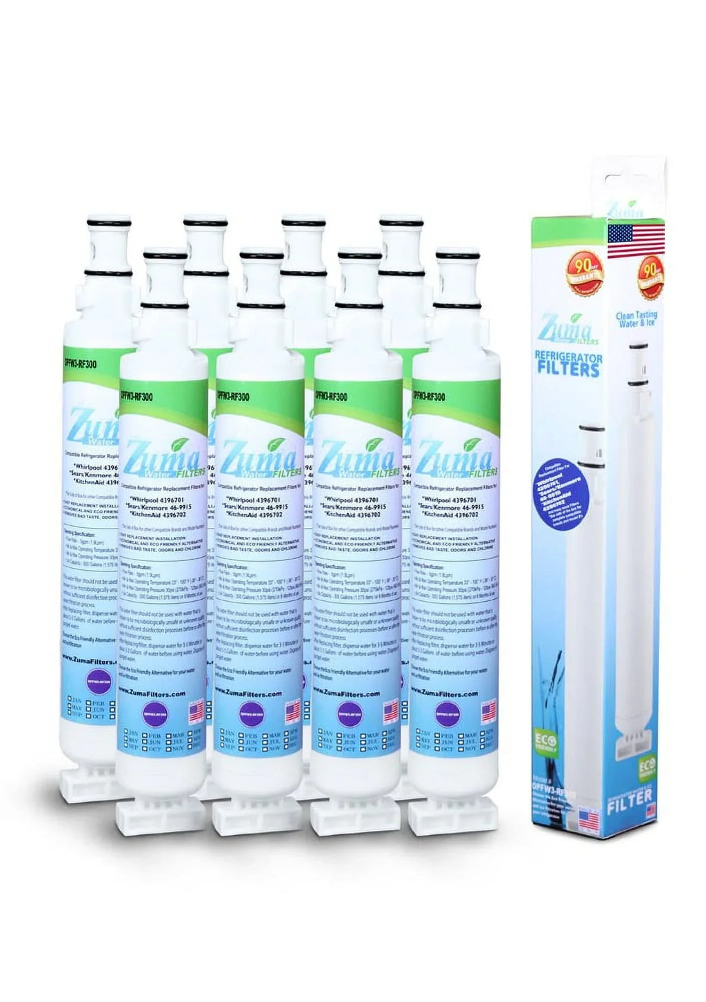 U.S.A. liquid Compatible - with and 8 in Ice ZUMA Whirlpool® , Filter OPFW3-RF300 Made Brand - 2301706 # Pack , , Model