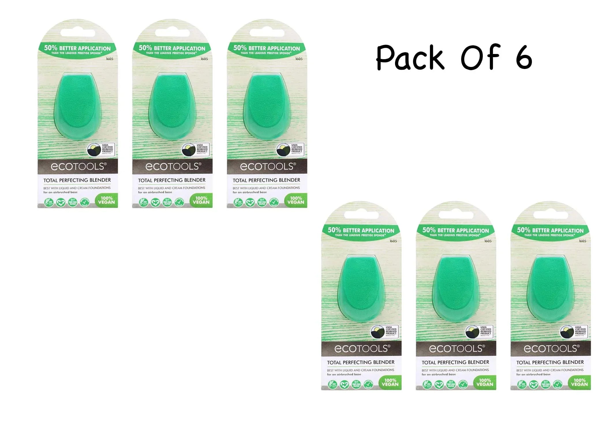 6 Makeup Ecotools Beauty Pack Perfecting of Blender, Sponge