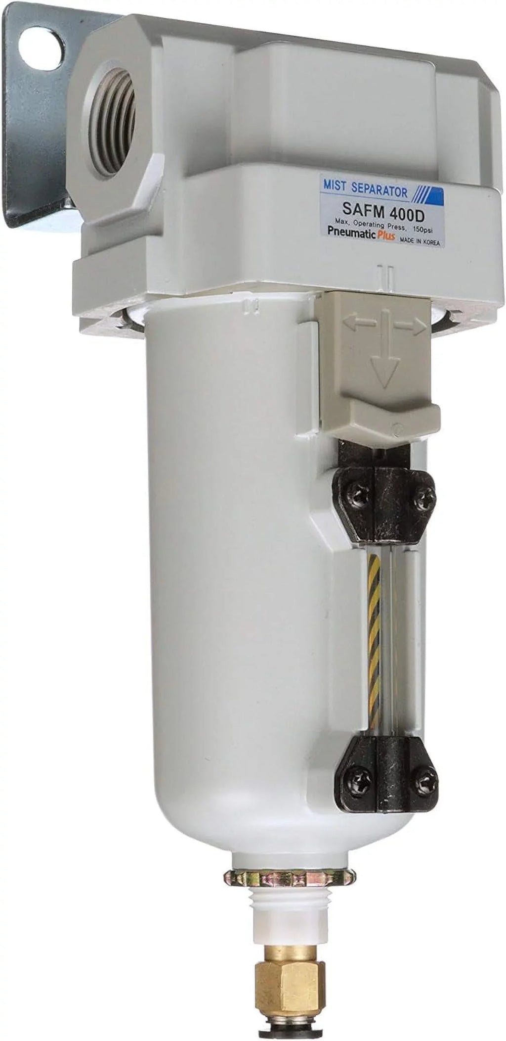 air - micron, drain, bracket auto coalescing 0.1 metal npt filter, bowl, 1/2" compressed