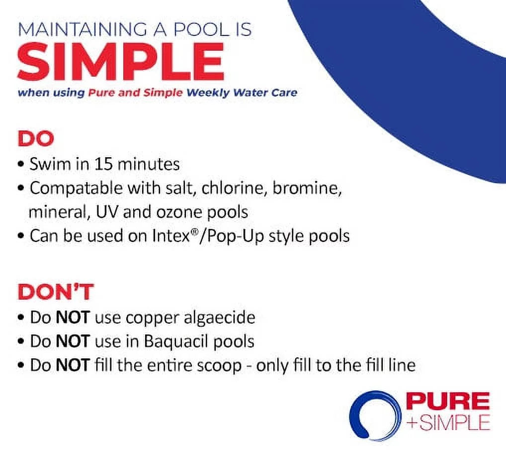'+ liquid for Pail Pure Pools Weekly LB - Care 10 Swimming Simple