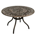 exterior 48 Ornate Lattice in. Table, Aluminium Round Dining Mesh Bronze Traditional