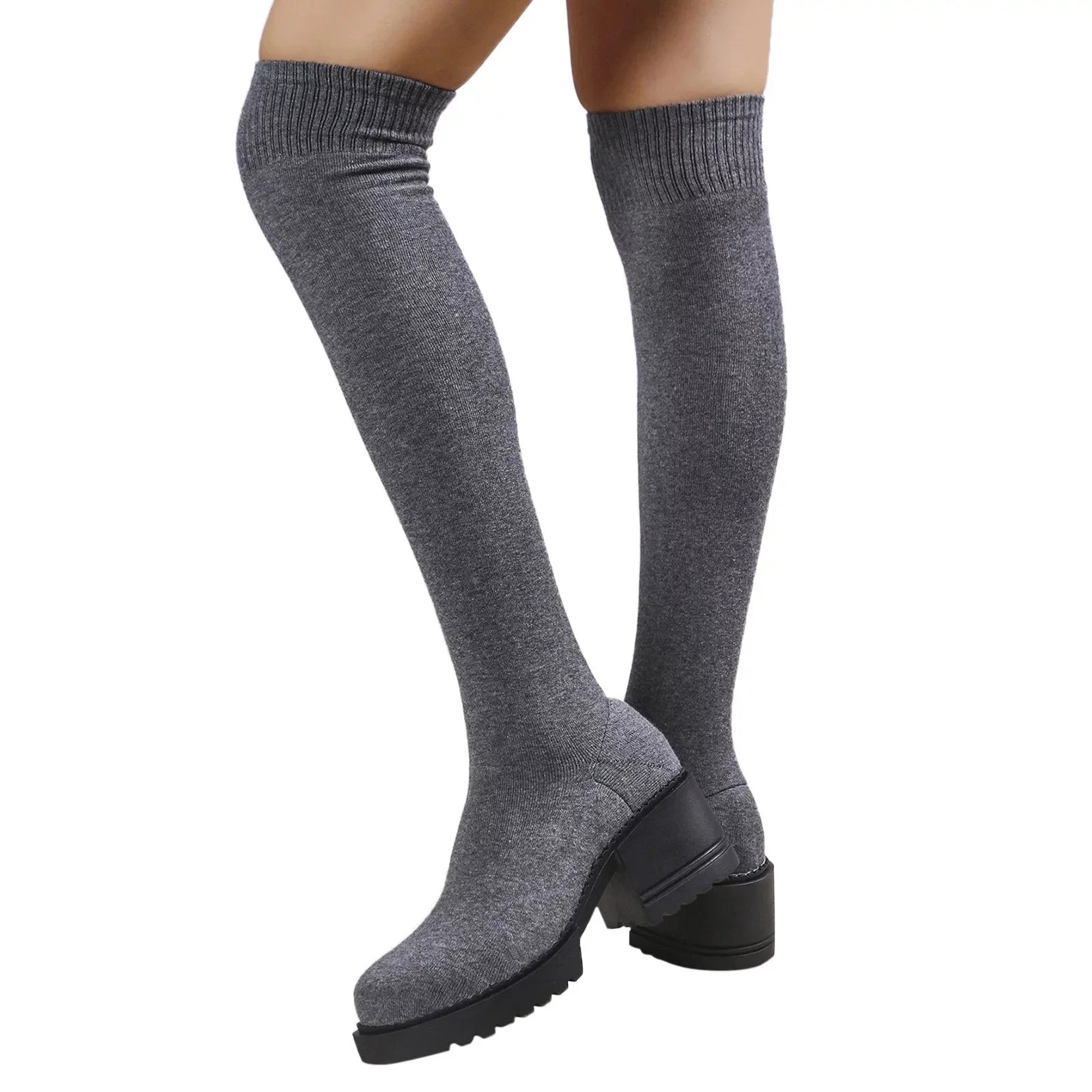 Heeled for Boots Sock Ladies on Winter Women Women Work Waterproof Length dimension Boots Long Buckle Boots Boots Boots 11 PMUYBHF Minimalist Pull Knee Snow