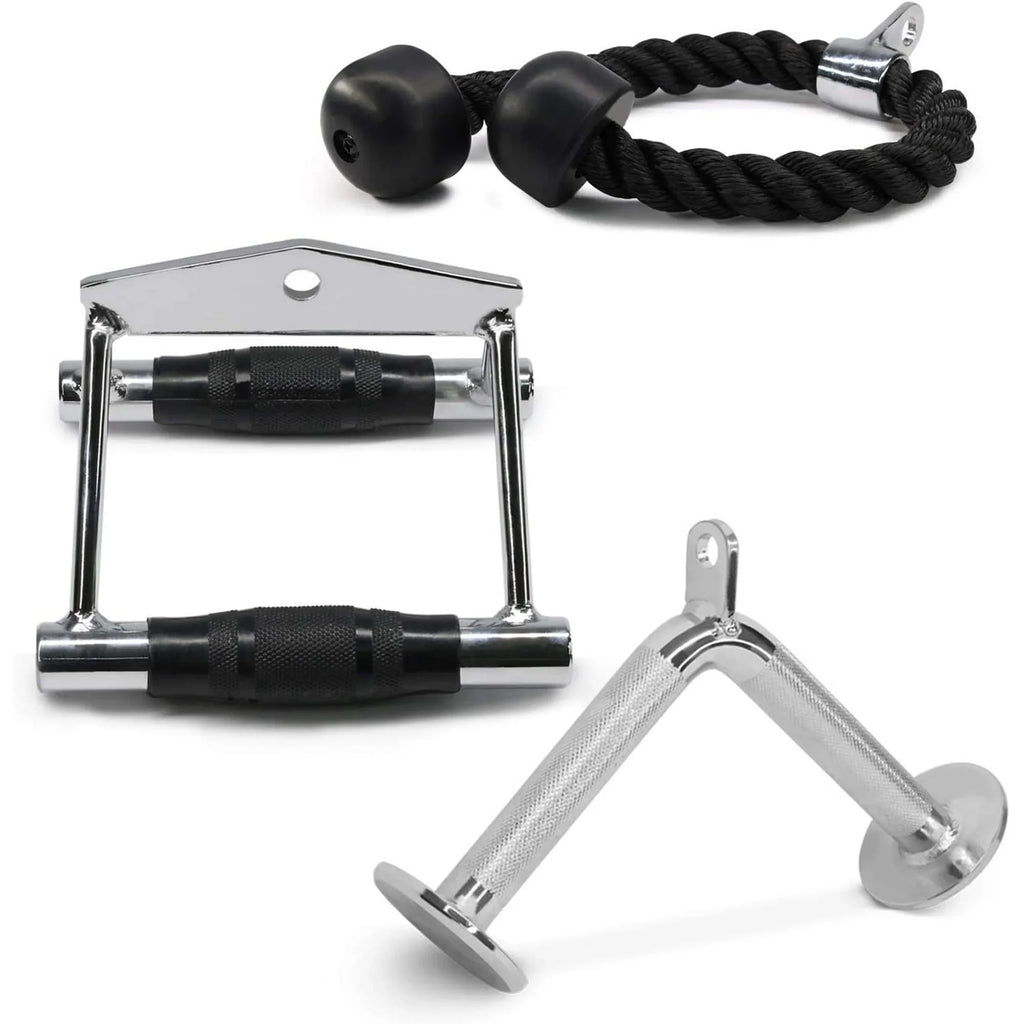 D Bar + Attachment Handle Double Cable Rope Combo V-shaped Tricep Yes4All +