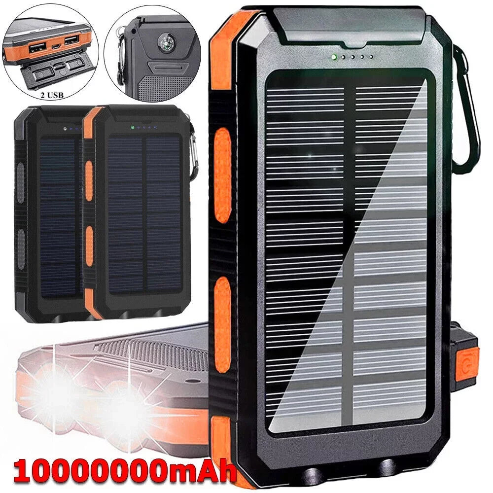 for Power Portable Cell Super USB Solar Charger 10000000mAh Black. Phone, Bank