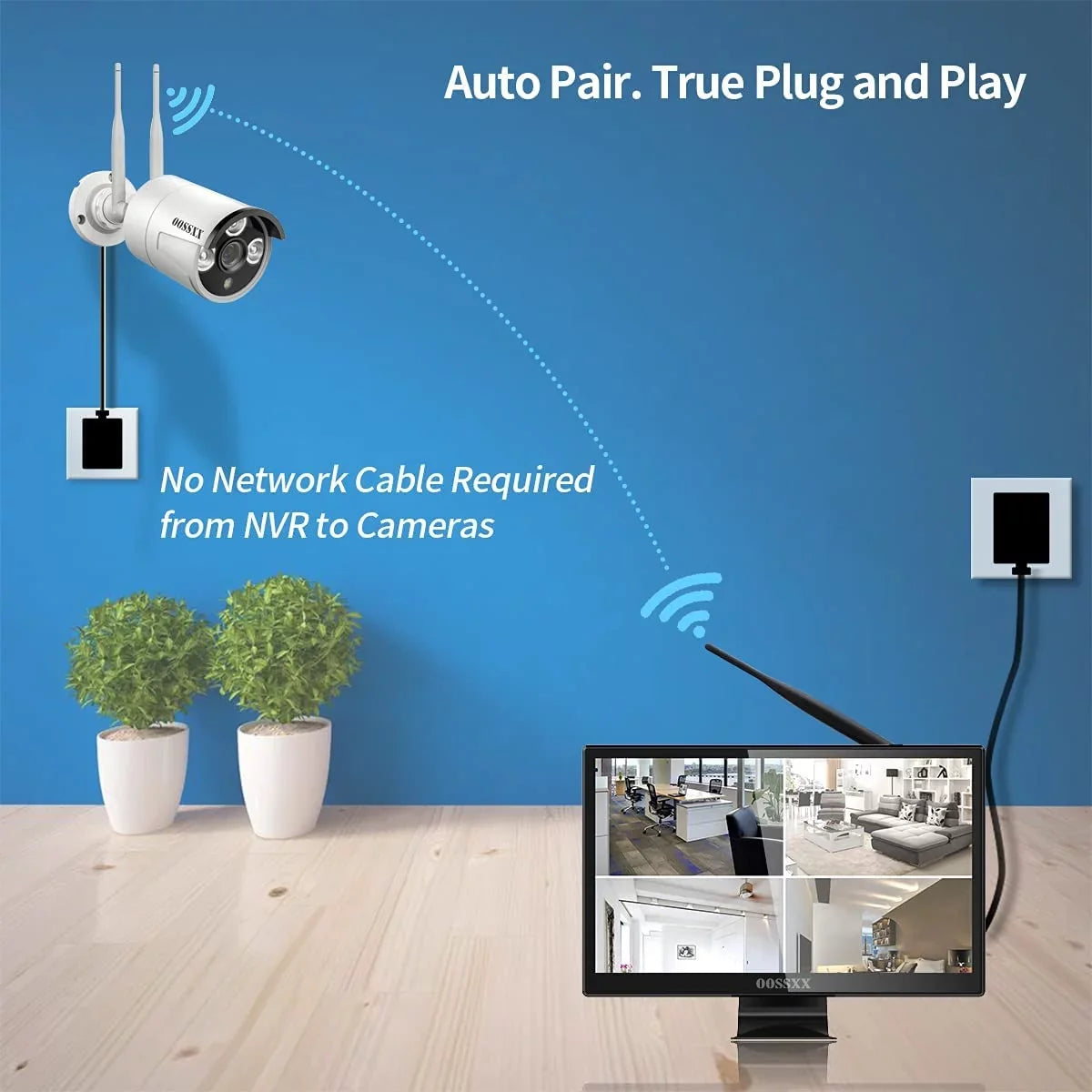 System,Home Camera Waterproof,Remote Expandable·Audio】 All Surveillance HD with Video 10" View One Security WiFi HDD, 【8CH Kits Monitor Wireless Camera Cameras,1TB Screen,4Pcs exterior/Indoor CCTV in
