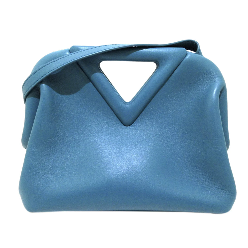Satchel Pre-Owned Calf Point Women Bottega Veneta Authenticated Leather Blue (Good)
