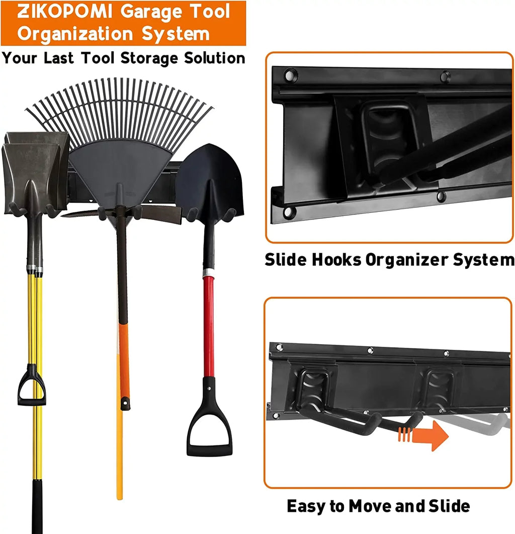 Heavy Garden Tool for Racks Organizer Tools Hooks, Metal Yard Mount Garage 6 Garage Duty Wall Holder