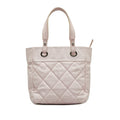 Pink Tote Authenticated Bag Fabric Tote (Good) Paris-Biarritz Unisex Pre-Owned Canvas Small