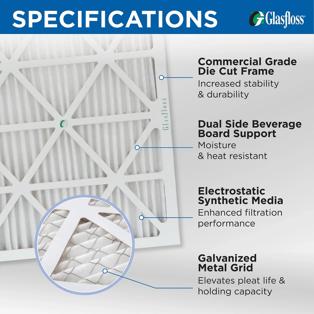 Pleated Air x HVAC by x ) Exact 1-3/4 dimension: Filters 15-1/2 16x20x2 ( 5 19-1/2 Glasfloss. 10 MERV Quantity