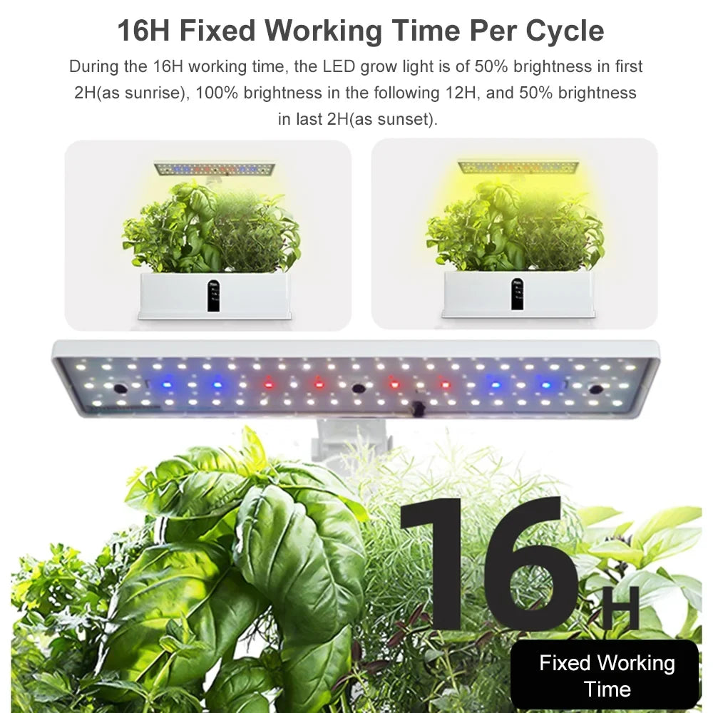Kitchen Hydroponics Office System with Smart Automatic 2L 15W Adjustable Pods 9 Tank Timing Kit Herb Home Smart for Height Indoor Pump Growing Grow Garden
