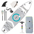 Paddle, Premium Stance, Up Youth Paddle Inflatable Leash, Wide SUP Paddling, Non-Slip Board(6In Control, & for Backpack, Deck Bottom Fin Surf Accessories & Stand Adult(White) Thick)with for