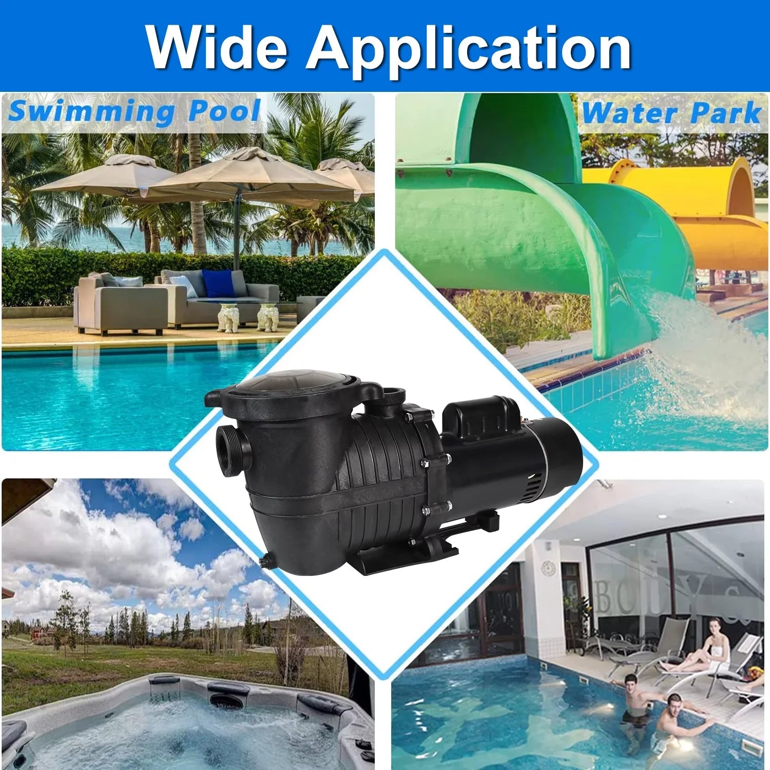 Pool iMeshbean liquid Motor Inground 6000GPH, Swimming Strainer Ground Head Pool Above Max 110V-230V, and Pump, w/ for Pool 1.5HP Basket In-ground Swimming 69FT, Circulation,