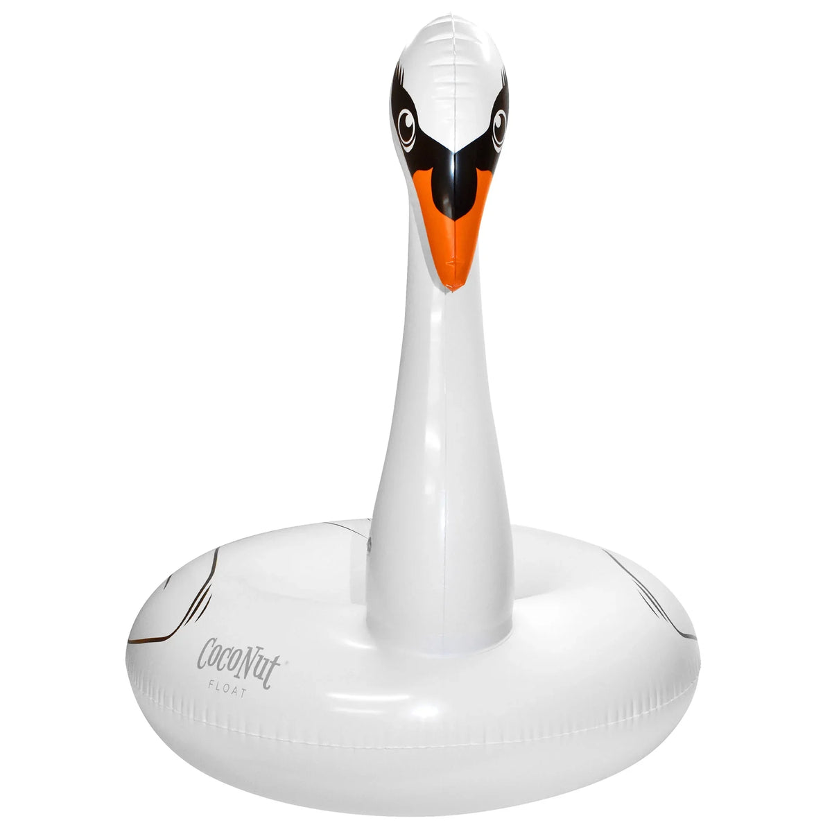 Jumbo Durable, Pool liquid Float: Raft, Party 48"x43" - Majestic CocoNut Swan Inflatable, Ring Round White Anti-Leak,