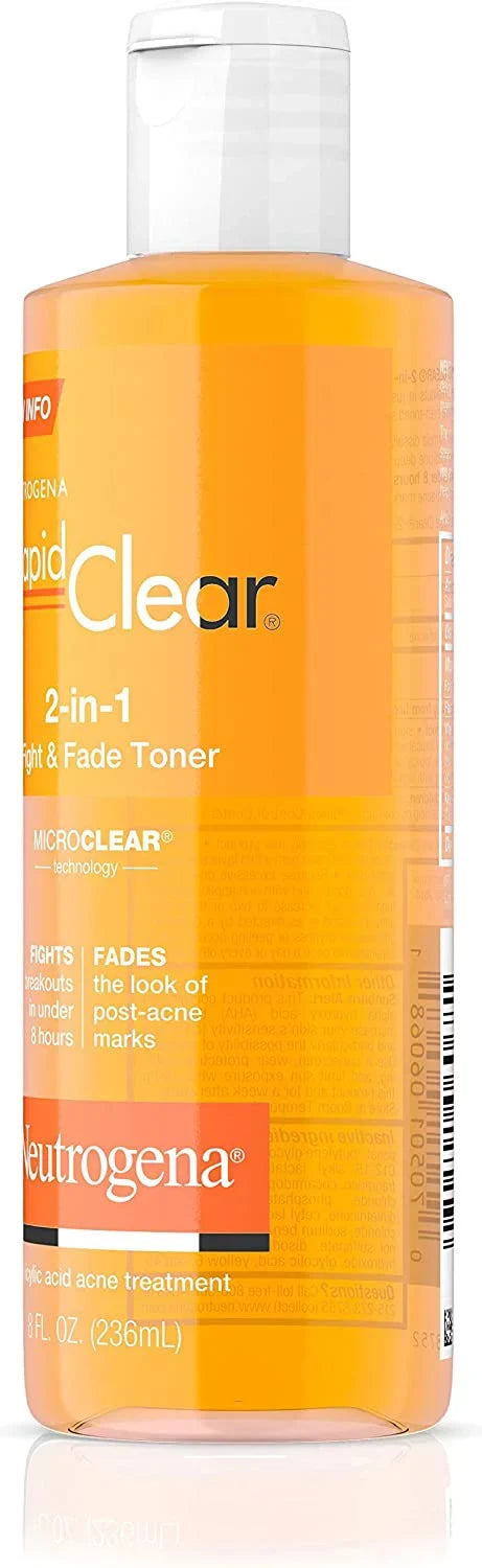 (Pack Clear Neutrogena Fight & 2-in-1 8 Fade Toner of Rapid 2) oz