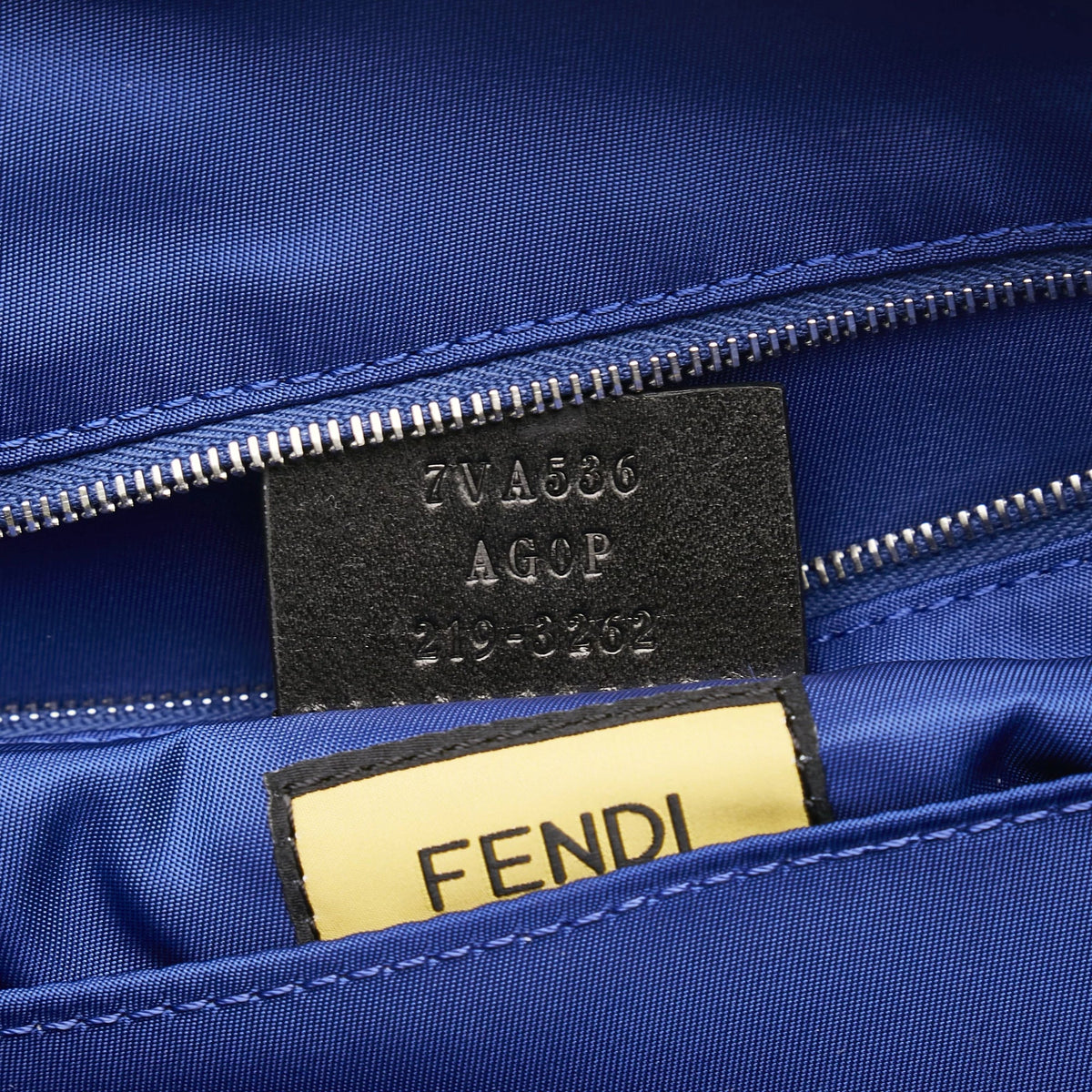 Unisex Nylon Crossbody Pre-Owned Lock Authenticated FF Crossbody Blue Fabric (Good) Bag Fendi