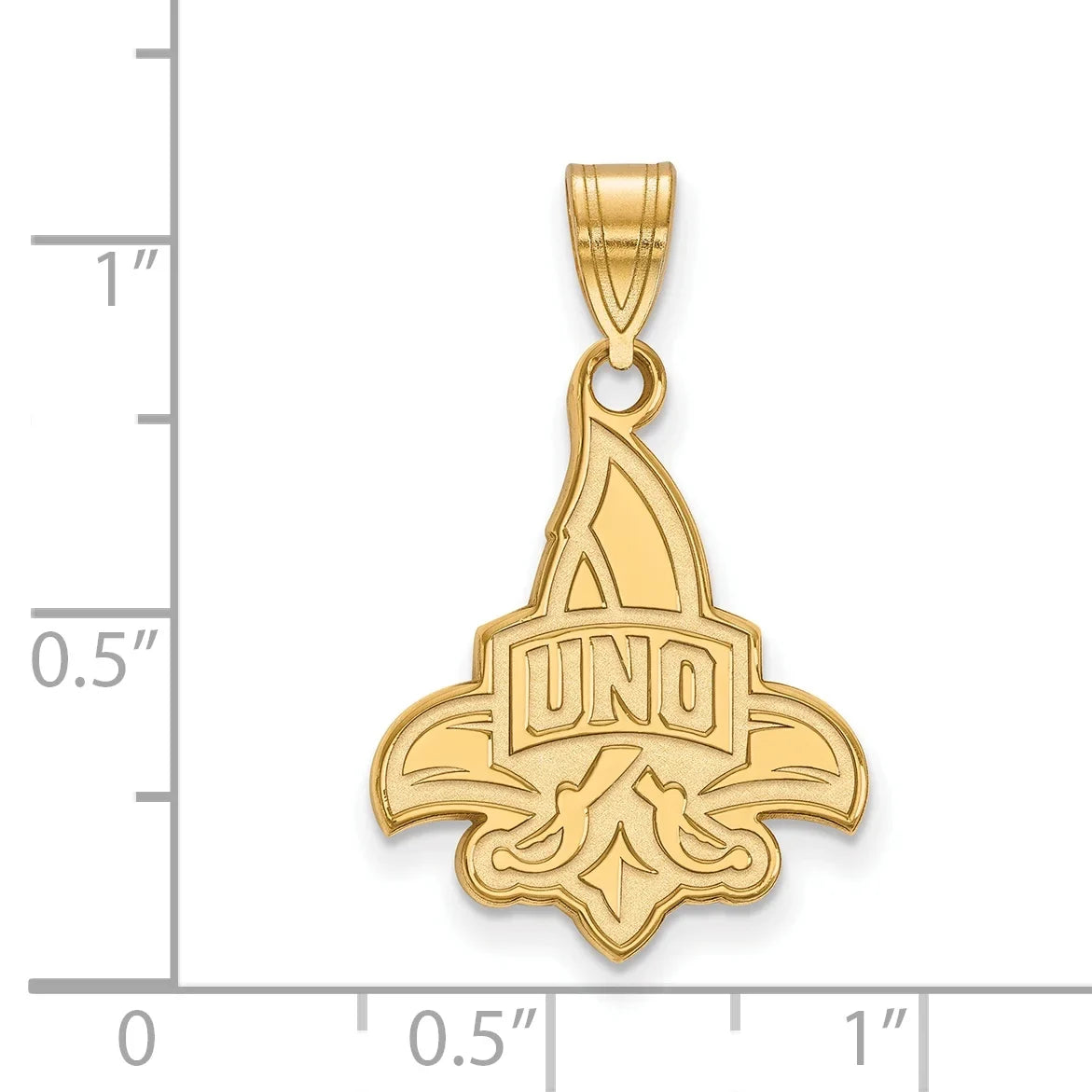 LogoArt Gold Orleans 10k New Official University Licensed Collegiate Yellow of Large Pendant (UNO)