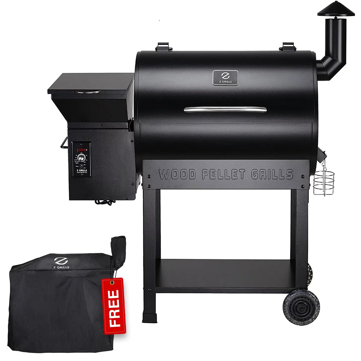sq. 8-in-1 Z 694 Grill GRILLS & Black Smoker Wood Pellet in. ZPG-7002B BBQ
