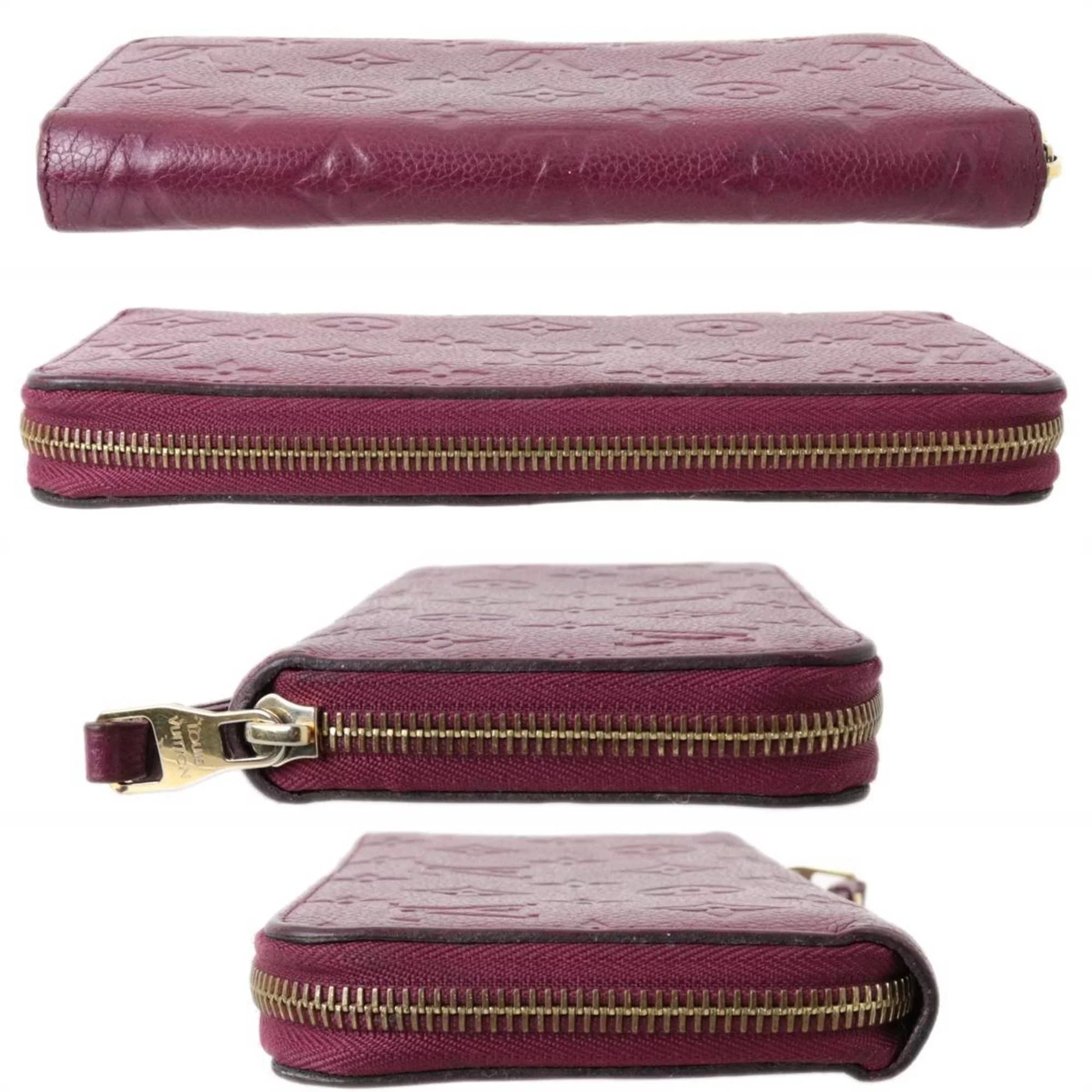 Amplant (Fair) M68571 Monogram Pre-Owned Long Cherry Zippy Berry Wallet