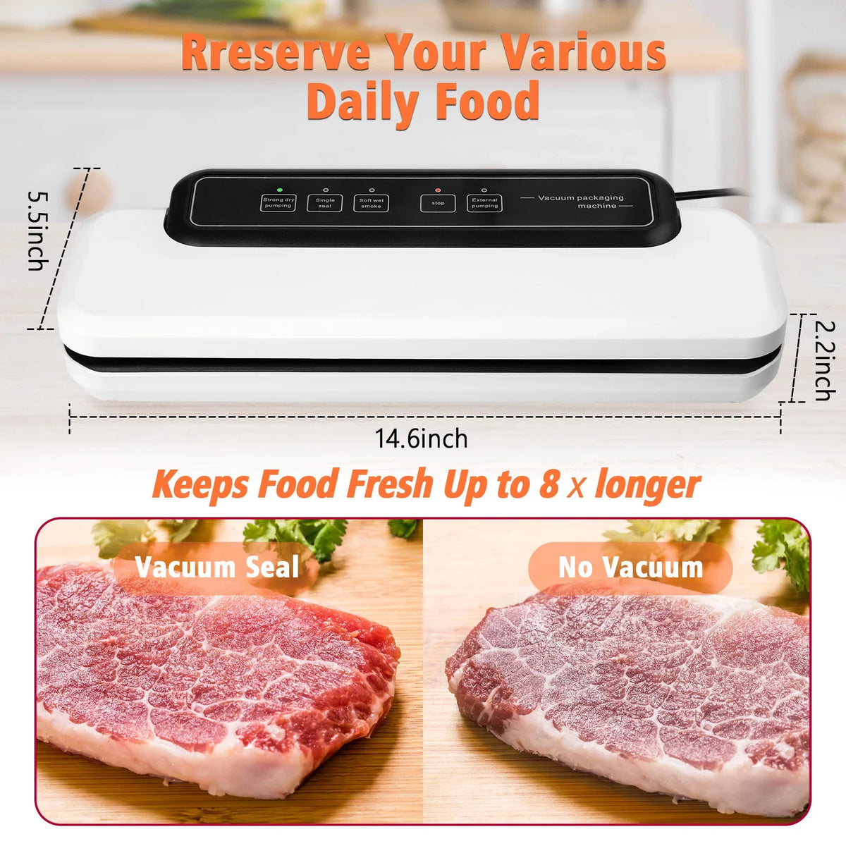 Vacuum Sealer Meal Free Commercial LINKPAL Simple 60KPA 10 food System to Sealing Machine Food Sealing Easy Seal Clean, Machine Machine, a Operate to Food bags,