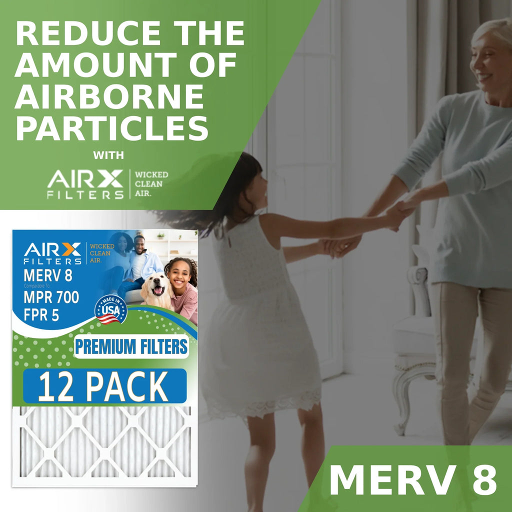 Filters MERV 700 to MPR FILTERS & Comparable 8 in AIR. FPR 5 Pack of Furnace by Rating, - CLEAN Made Filter WICKED 25x25x1 USA AIRX Air 12