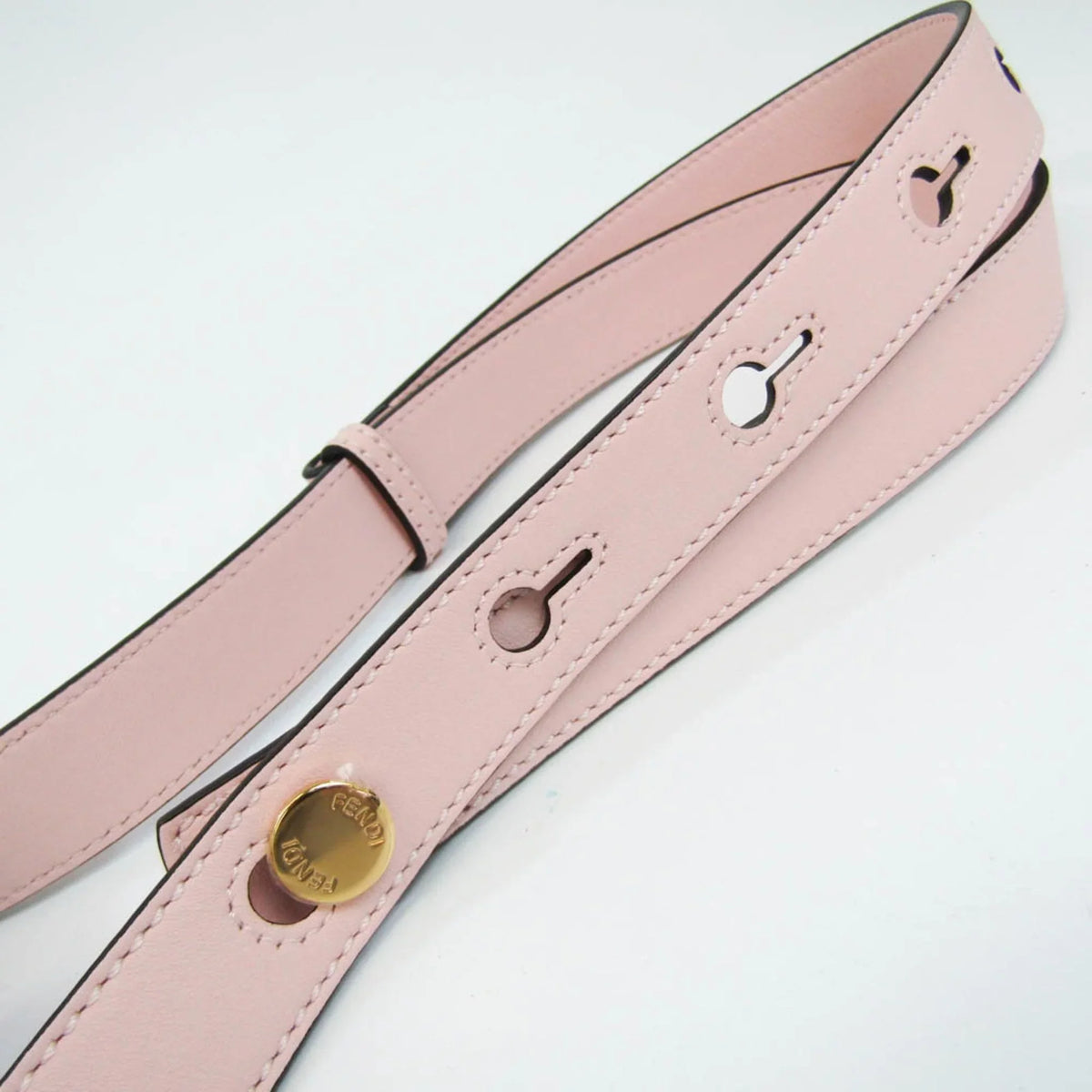 Handbag,Shoulder (Good) By Pre-Owned Fendi Gingham Beige,Light 8BL146 Bag Plaid Women's Leather The Pink,Yellow Way