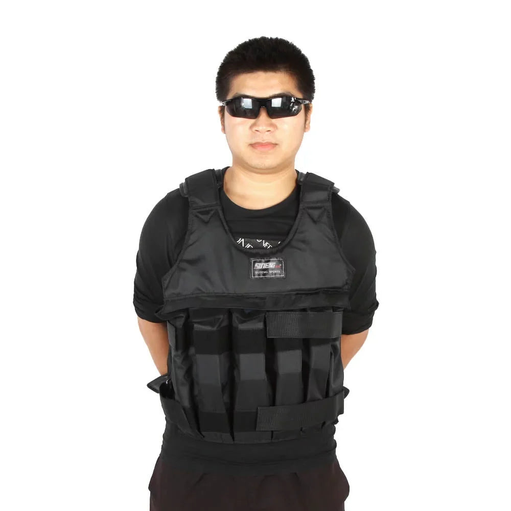 50kg Vest apparel Boxing - Loading Invisible and SUTENG for Sand Max Weighted Adjustable Exercise Weightloading Training,
