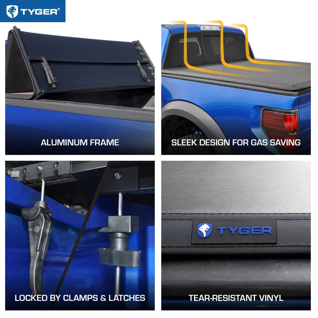 TG-BC3N1029 Equator (73") Frontier; Cover Tonneau 2005-2021 Soft | Tyger | 2009-2012 Bed 6' Compatible Bed with Suzuki Tri-fold Truck T3 Auto Nissan