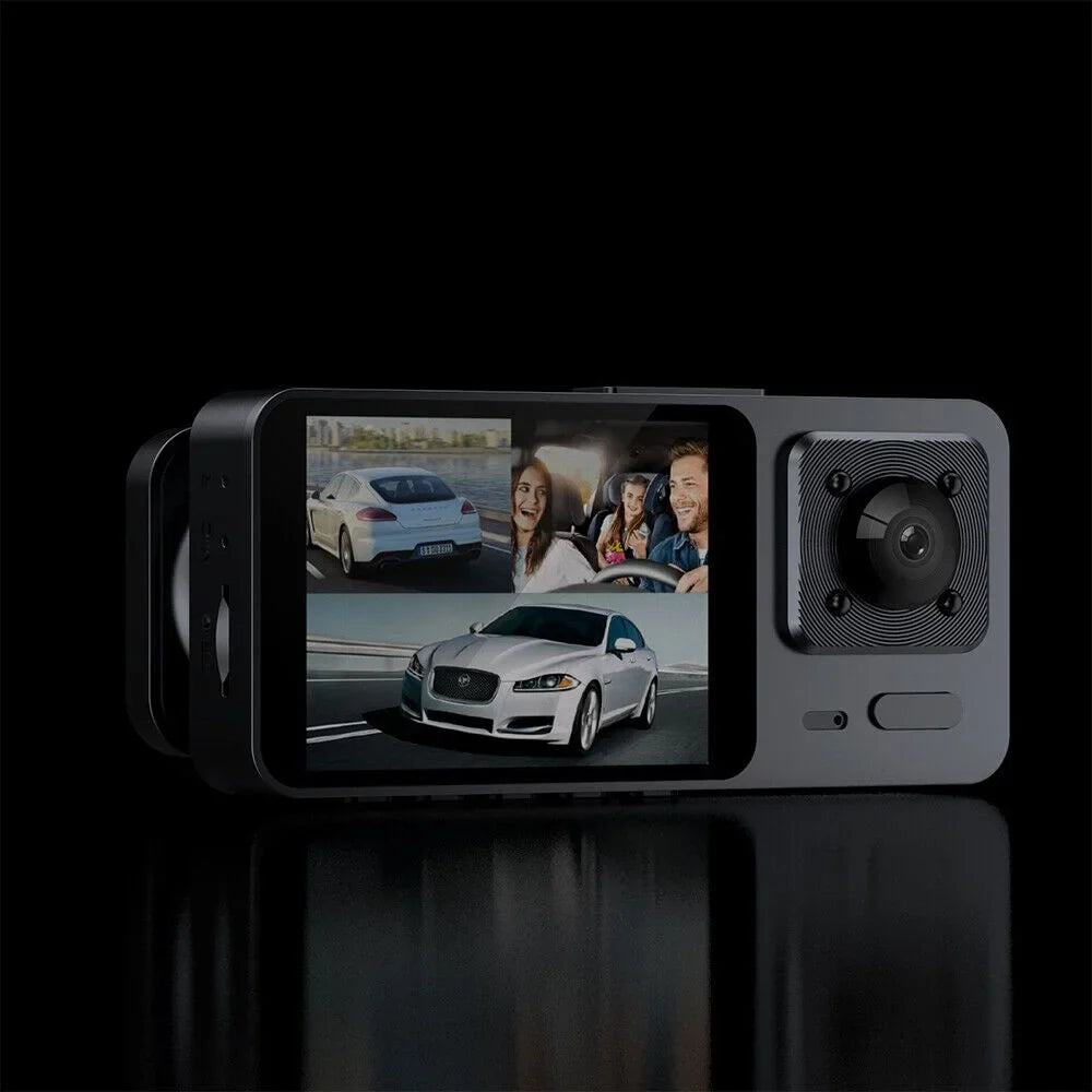 Onemayship Rear DVR Video 3 Inside Front Camera Dash Car Cam Recorder Lens G-Sensor 1080P