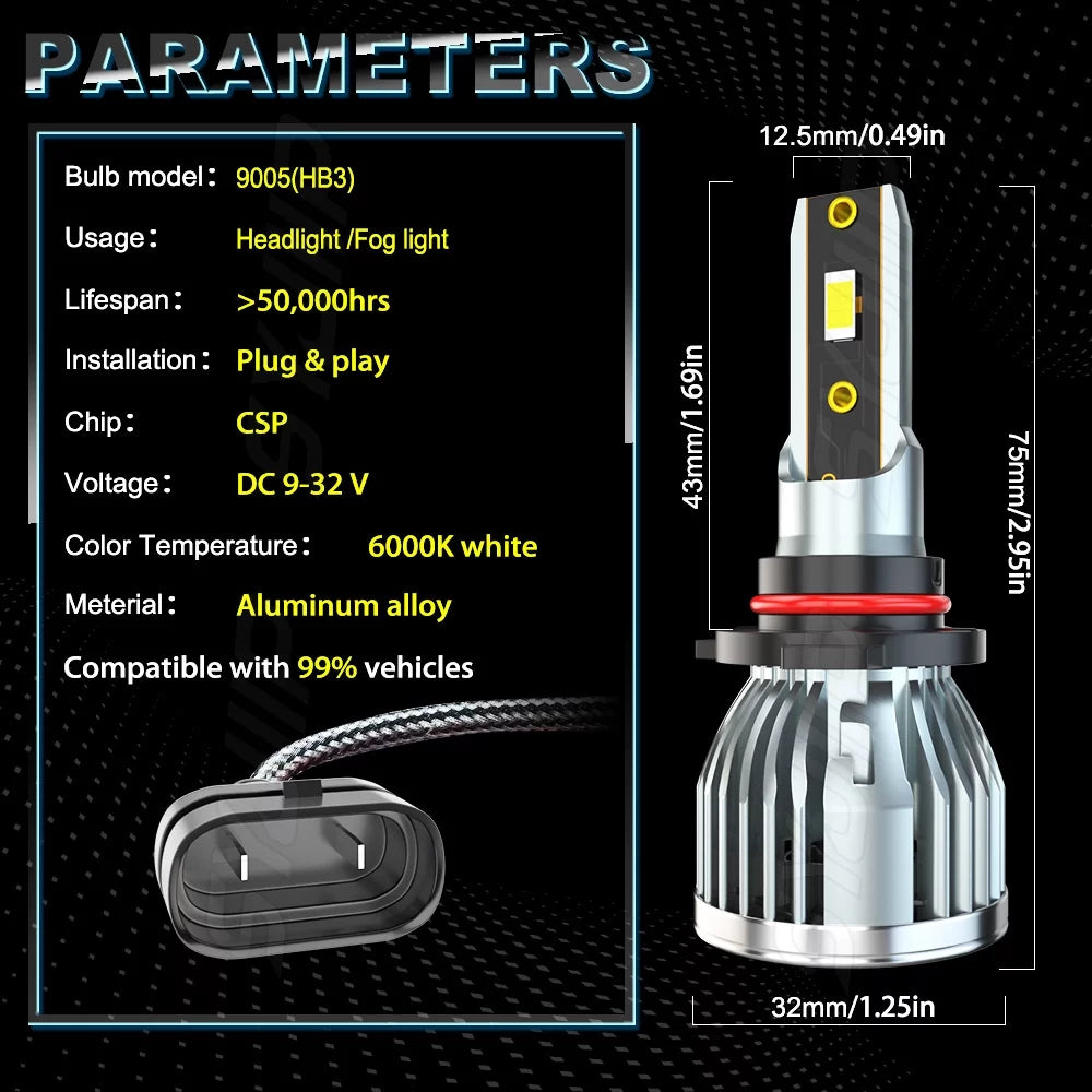 9005 Light LED HID Beam D4S D4S High Combo 6Pcs Bulbs 9005/HB3 Headlight Beam Low Fog