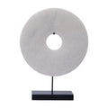 Statue inch Base, White With 16 Artissance Tall, 16 Jade Disk Inch -