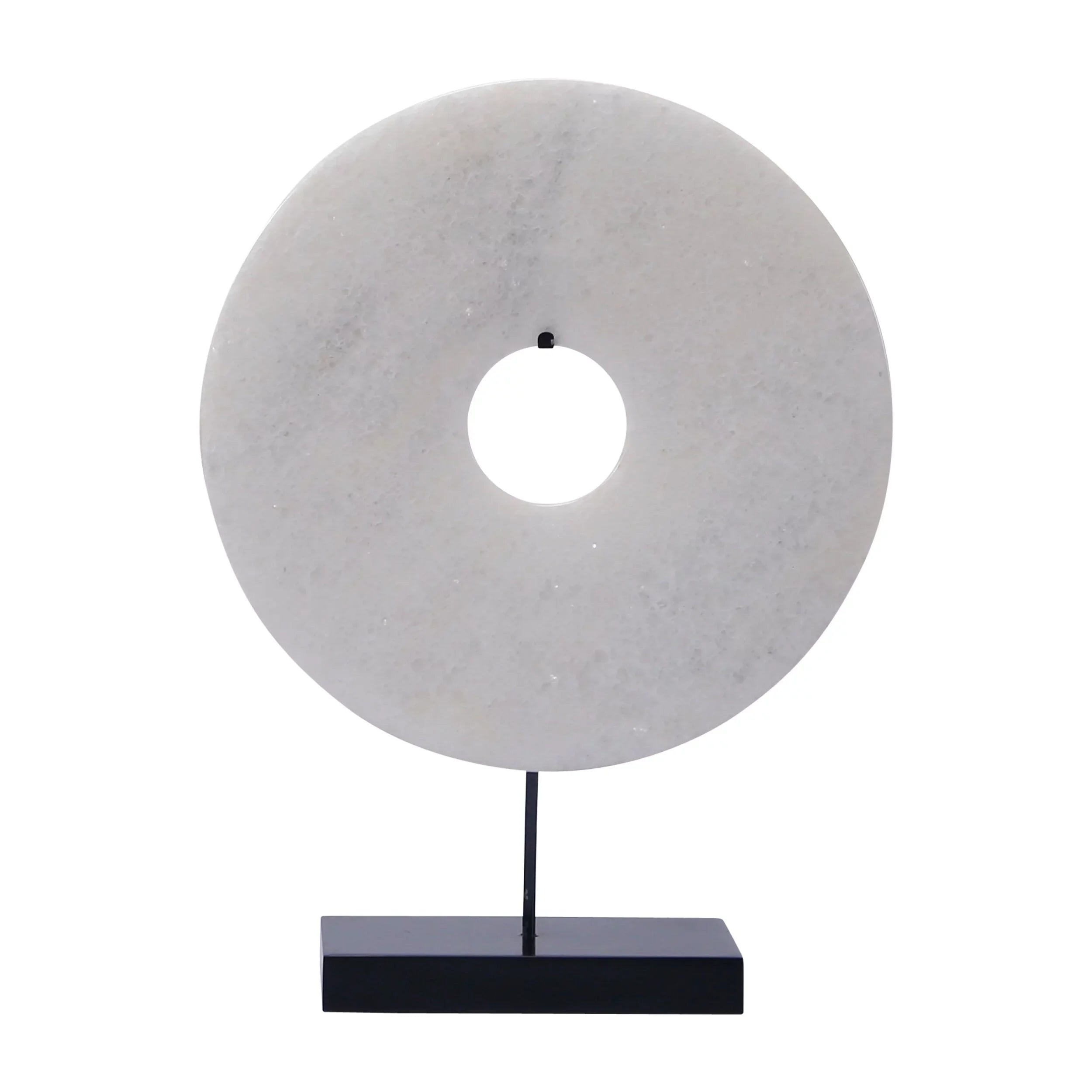 Statue inch Base, White With 16 Artissance Tall, 16 Jade Disk Inch -