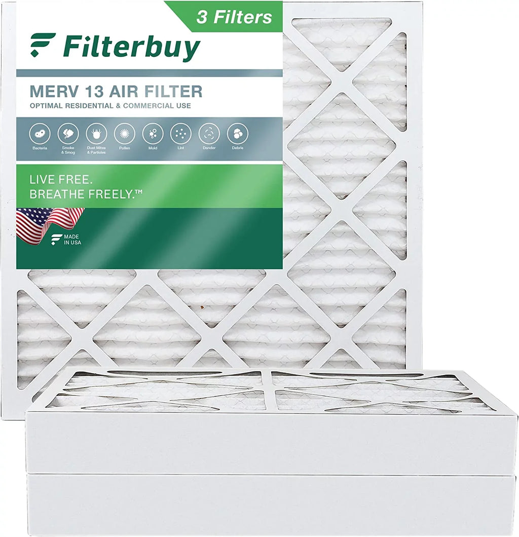 (3-Pack) Air AC MERV Filters Filterbuy Furnace 20x20x4 13 HVAC Pleated