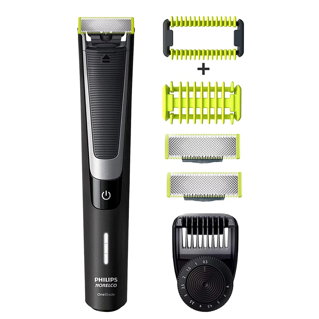 QP6510 Norelco Electric + Black OneBlade pieces Trimmer 3