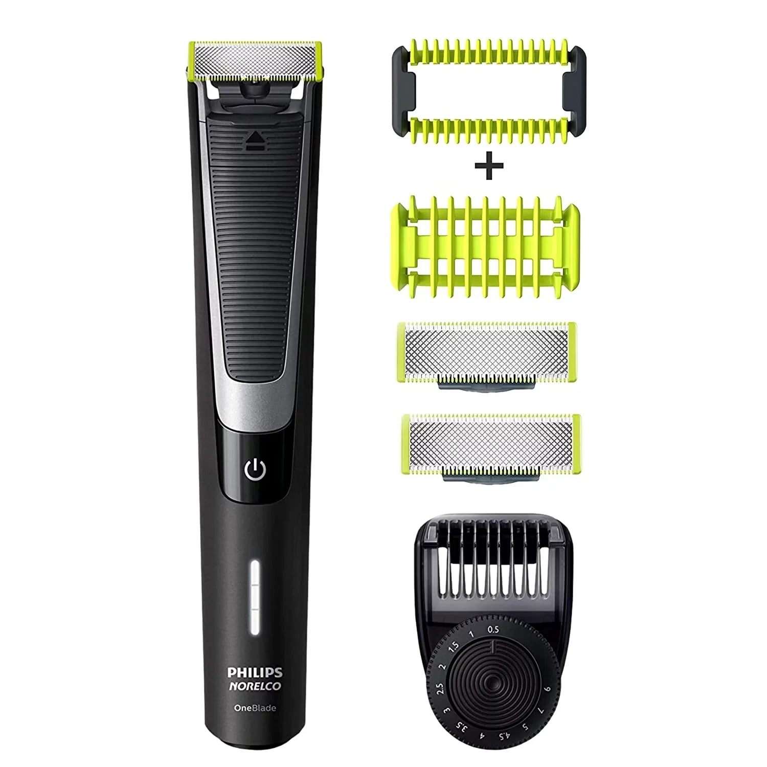 QP6510 Norelco Electric + Black OneBlade pieces Trimmer 3