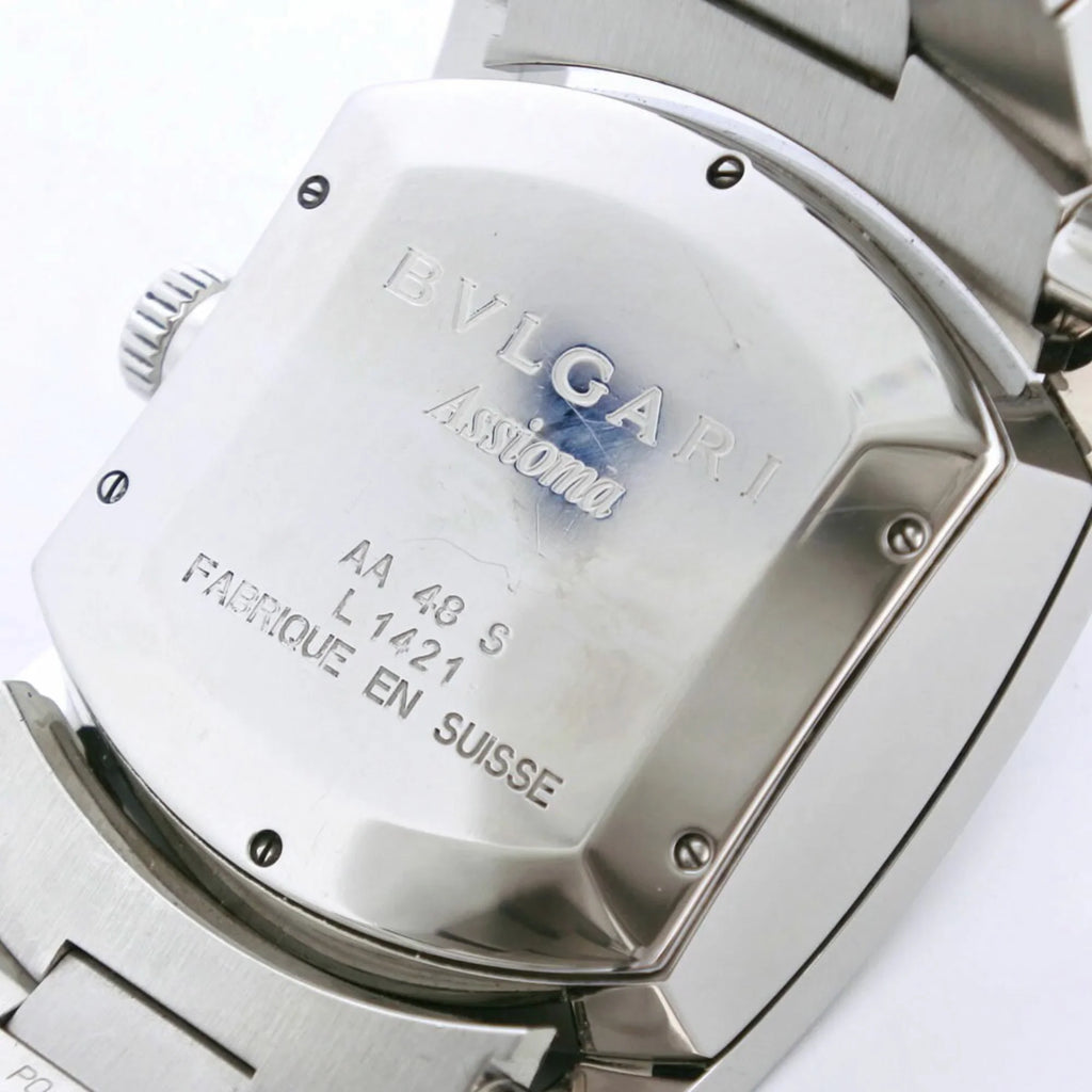 Automatic Watch Stainless Steel Navy AA48S Men's Silver Dial Bvlgari Pre-Owned Ashoma (Good)