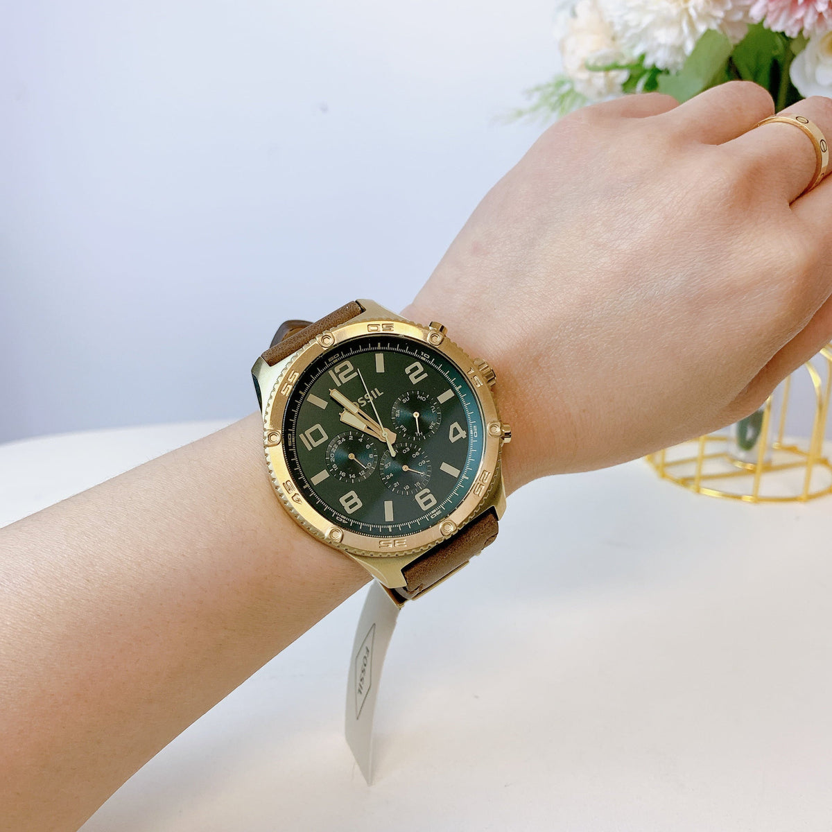 Multifunction Brox Leather Medium Brown Fossil Watch BQ2742