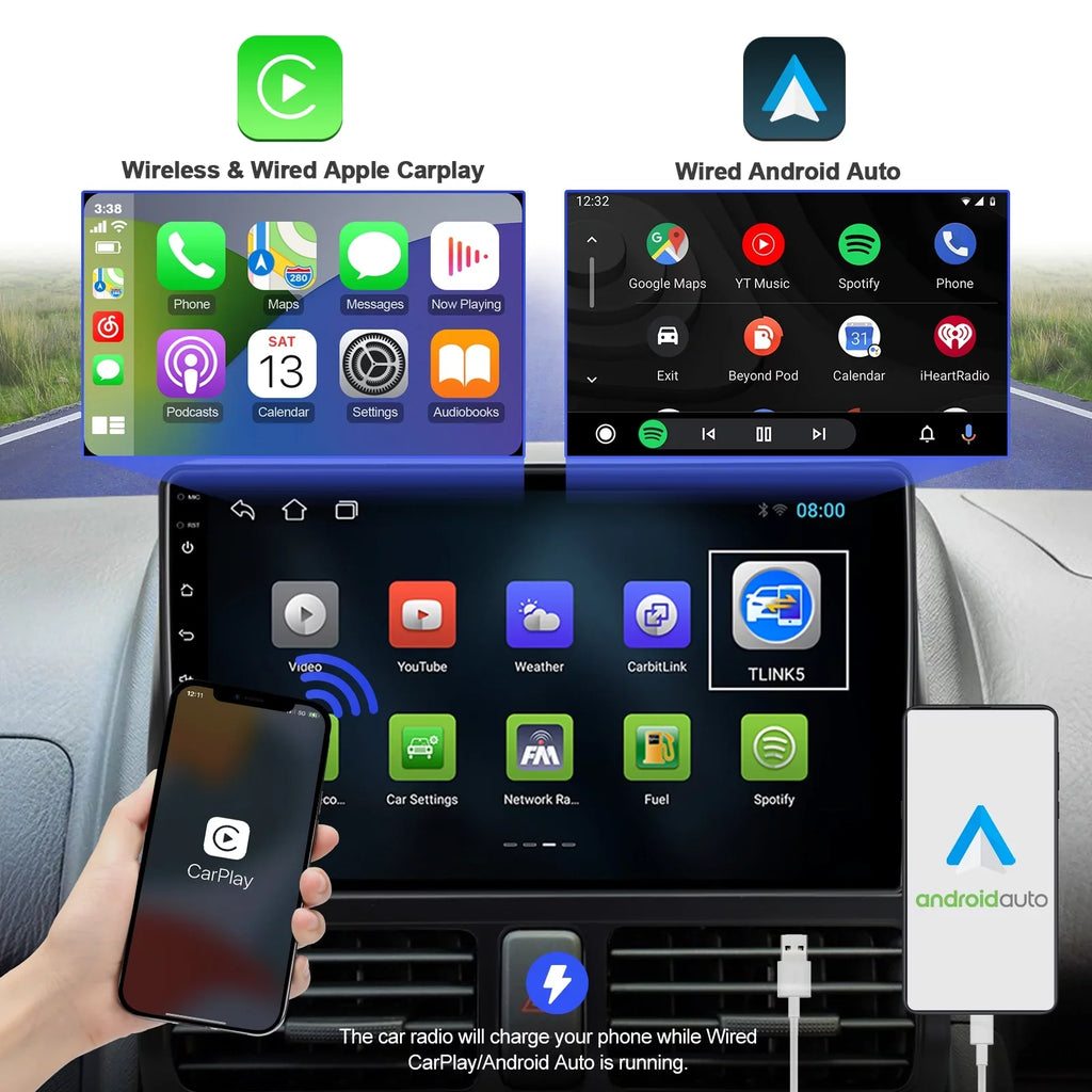 Control Built-in Android with Inch CR-V 9 Wheel Honda Car for Backup Wireless Carplay/Android TouchScreen Stereo 10 2002-2006 Auto/GPS/Bluetooth/FM/AUX-in/Steering Radio Camera Din Double