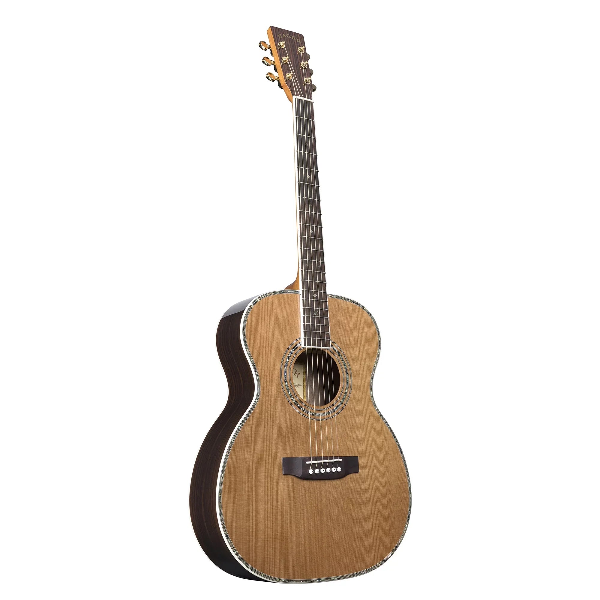 dimension Acoustic Zager - Smaller Cedar/Rosewood Solid Natural "OM" ZAD80 Finish Guitar