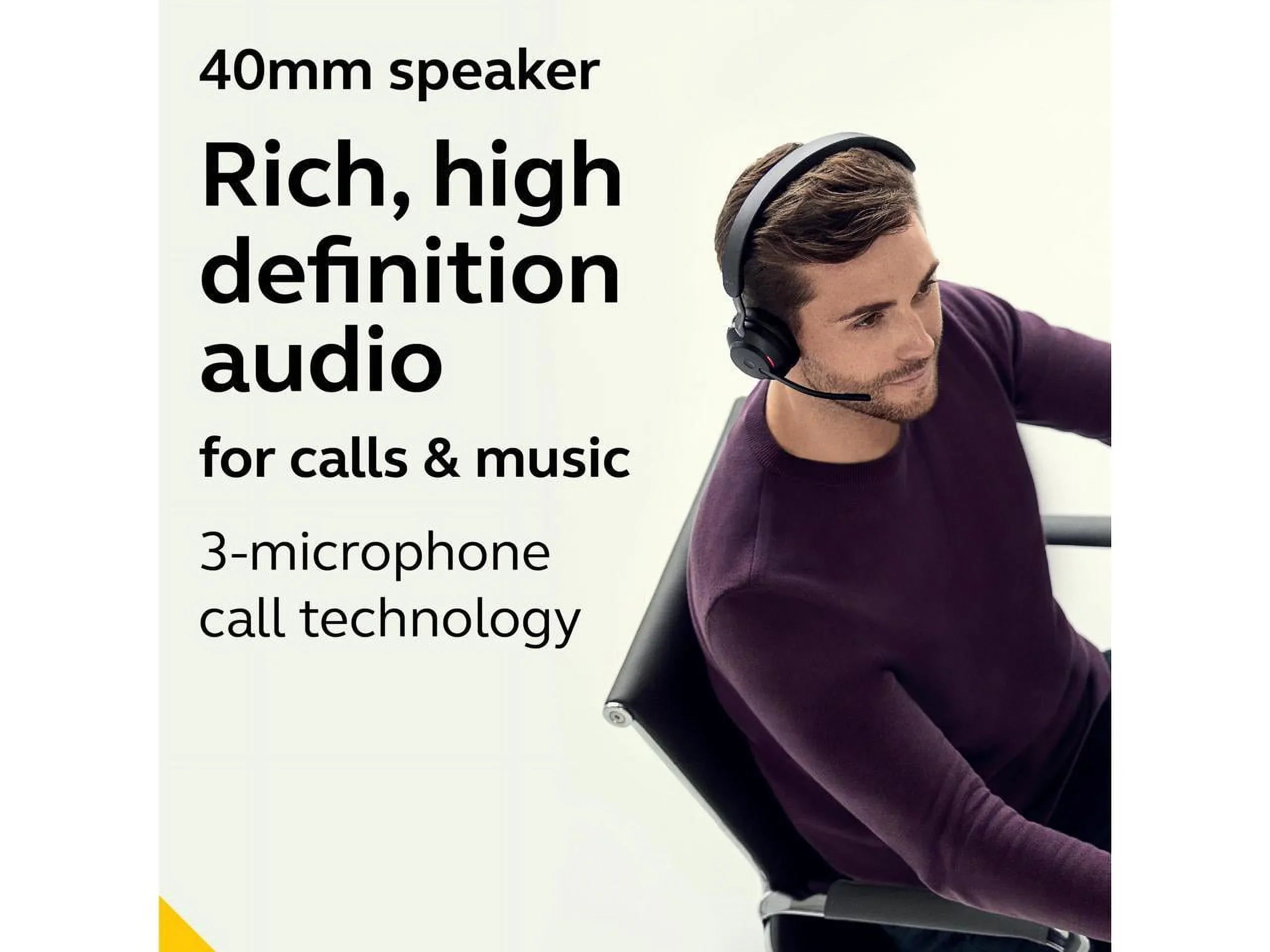 65 Mono MS Evolve2 / Black - Jabra USB-C Headphones Charging Wireless Stand with Music Headset