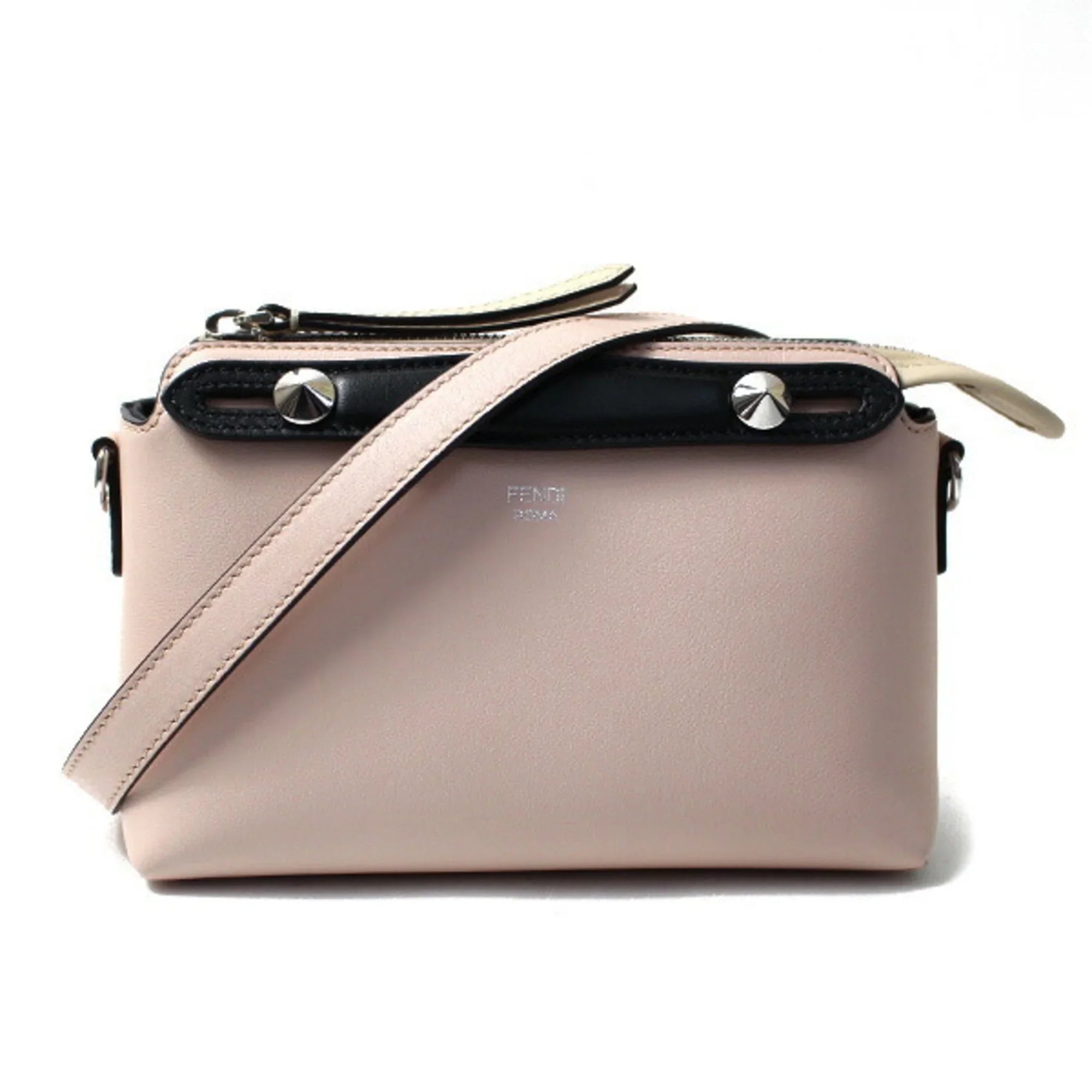 THE 5QJ Beige Bag FENDI 8BL145 (Good) Way 2Way Boston WAY Small the Shoulder Black BY Pink Pre-Owned Women's F1D5B Light By