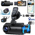 Recorder 4K Rear & Camera Cars Track Front True 3 Video Lens Dual WiFi&GPS Dash
