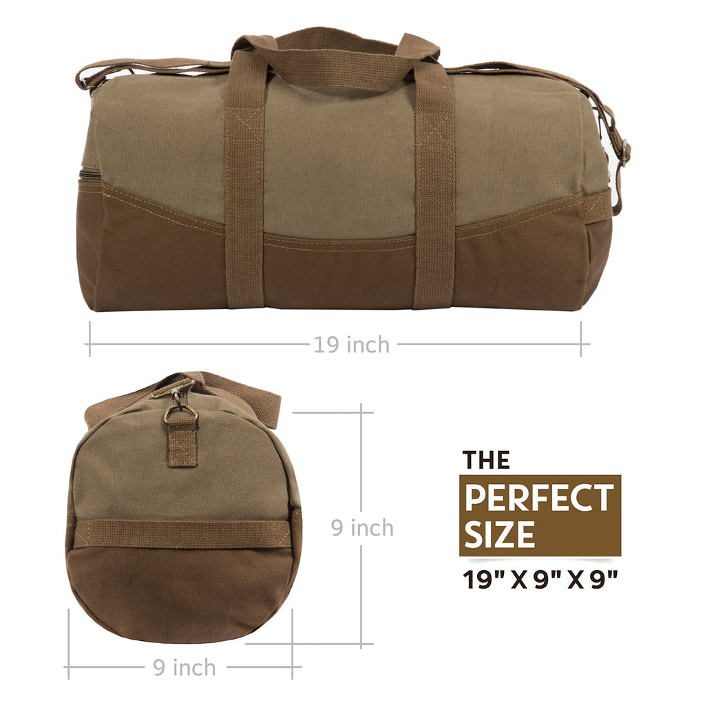 Travel Sport Canvas Up Bag F 19" Two Tone Beard Weekender the Duffel Brown