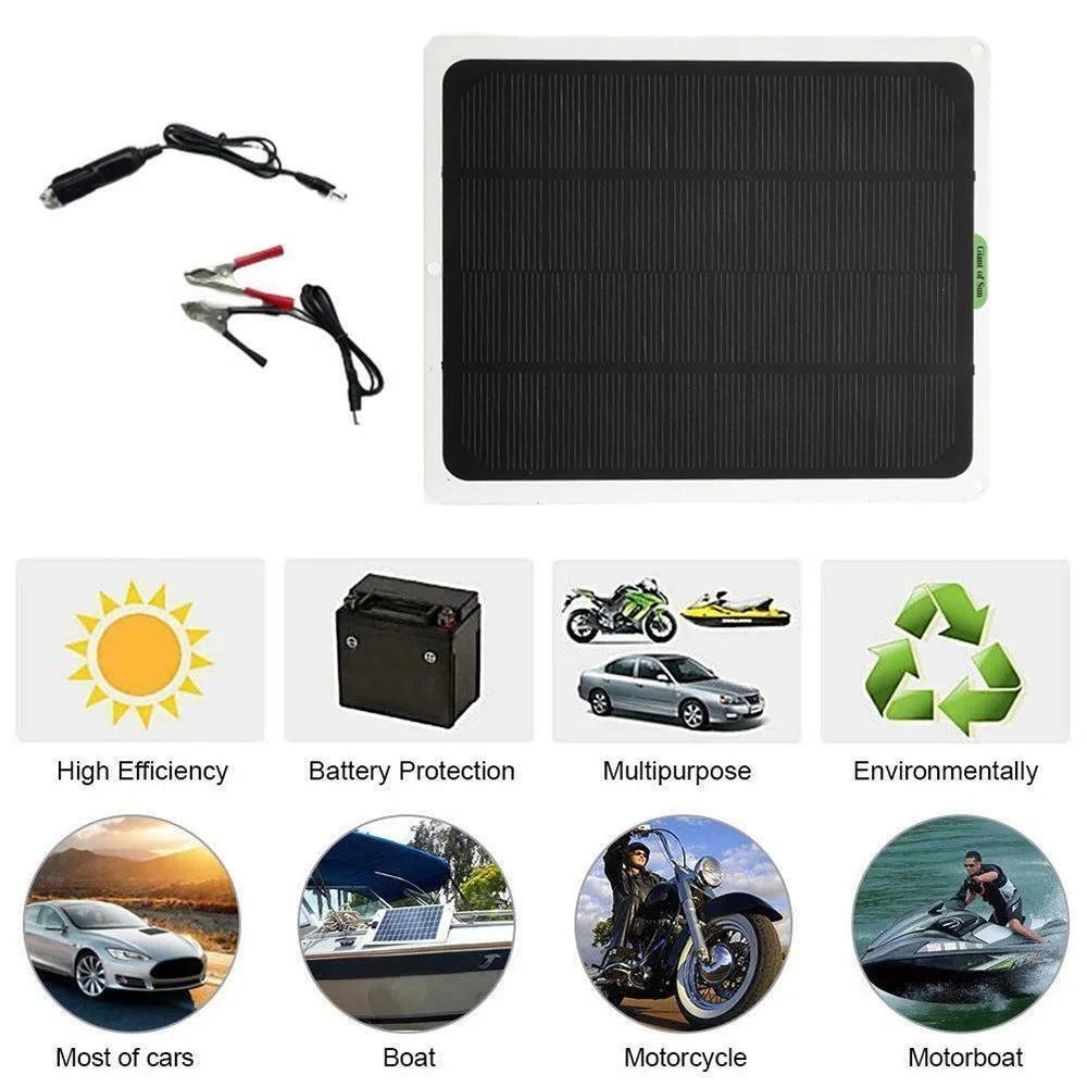 Charging Charger Solar RV Monocrystalline 20W exterior with Cars for occkic Panels Charger Yachting Flexible Clips 12V/5V Battery