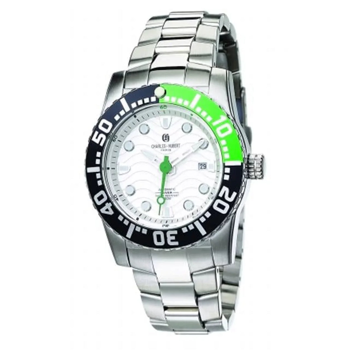 Charles-Hubert- Mens Stainless Watch Automatic Steel Paris #3778-WM