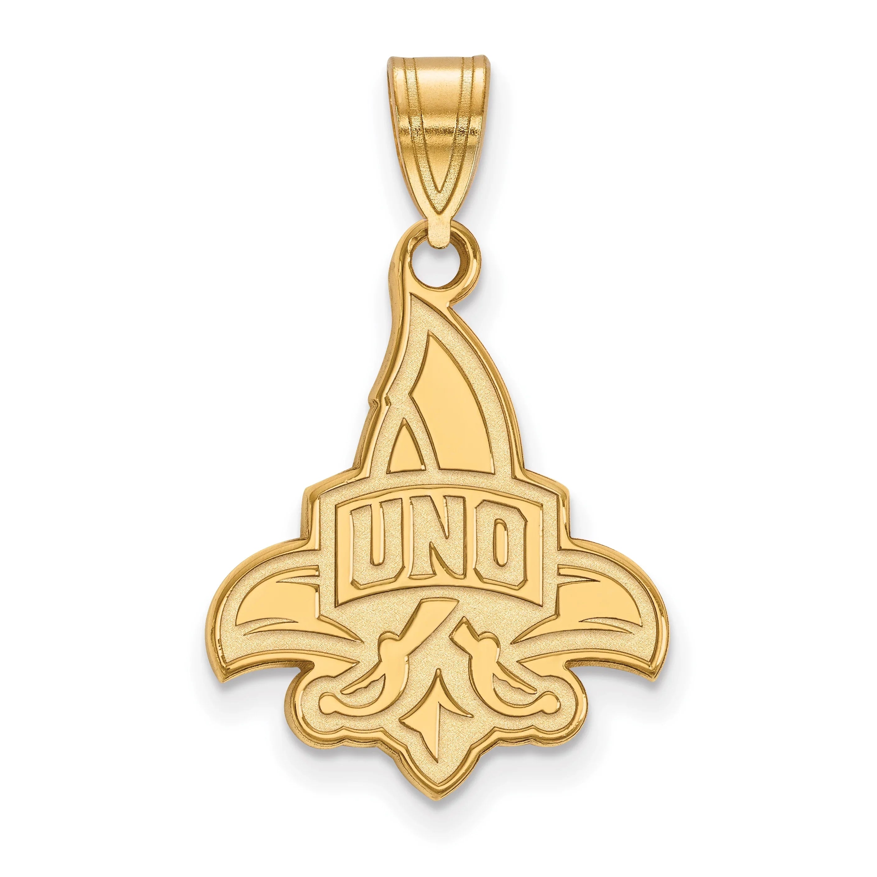 LogoArt Gold Orleans 10k New Official University Licensed Collegiate Yellow of Large Pendant (UNO)