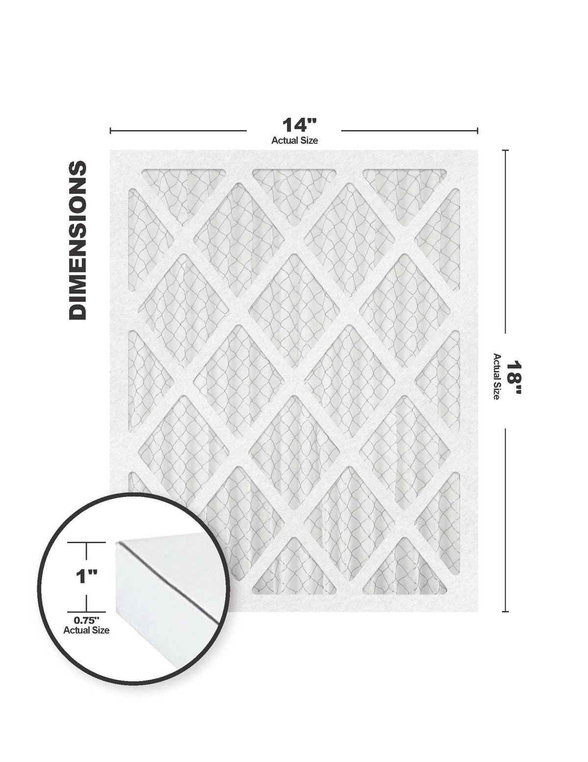 (Actual (4 Pack) 8 dimension) Furnace MERV 14x18x1 Filter