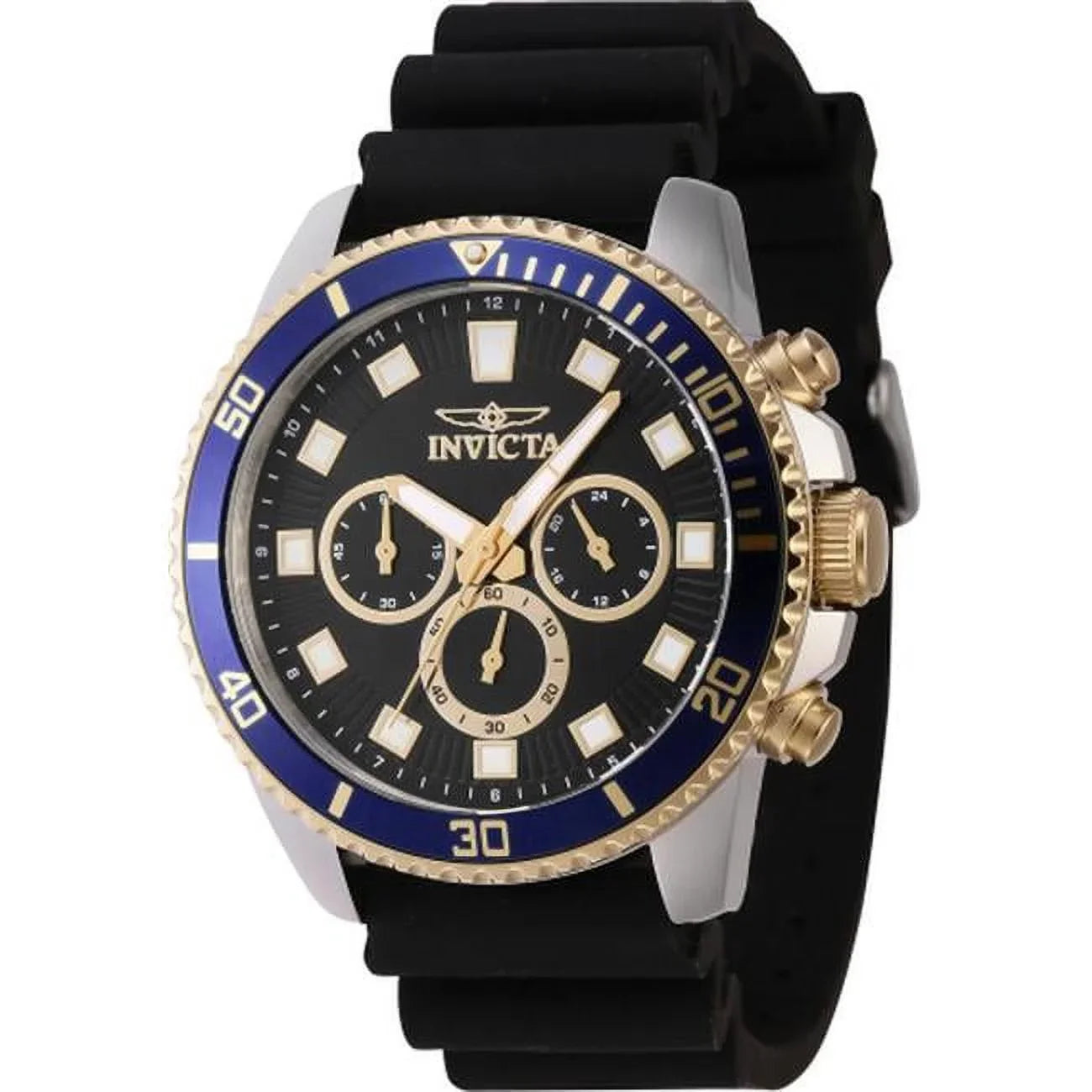 Men Dial Pro Diver Quartz Invicta Watch Black Chronograph 46121