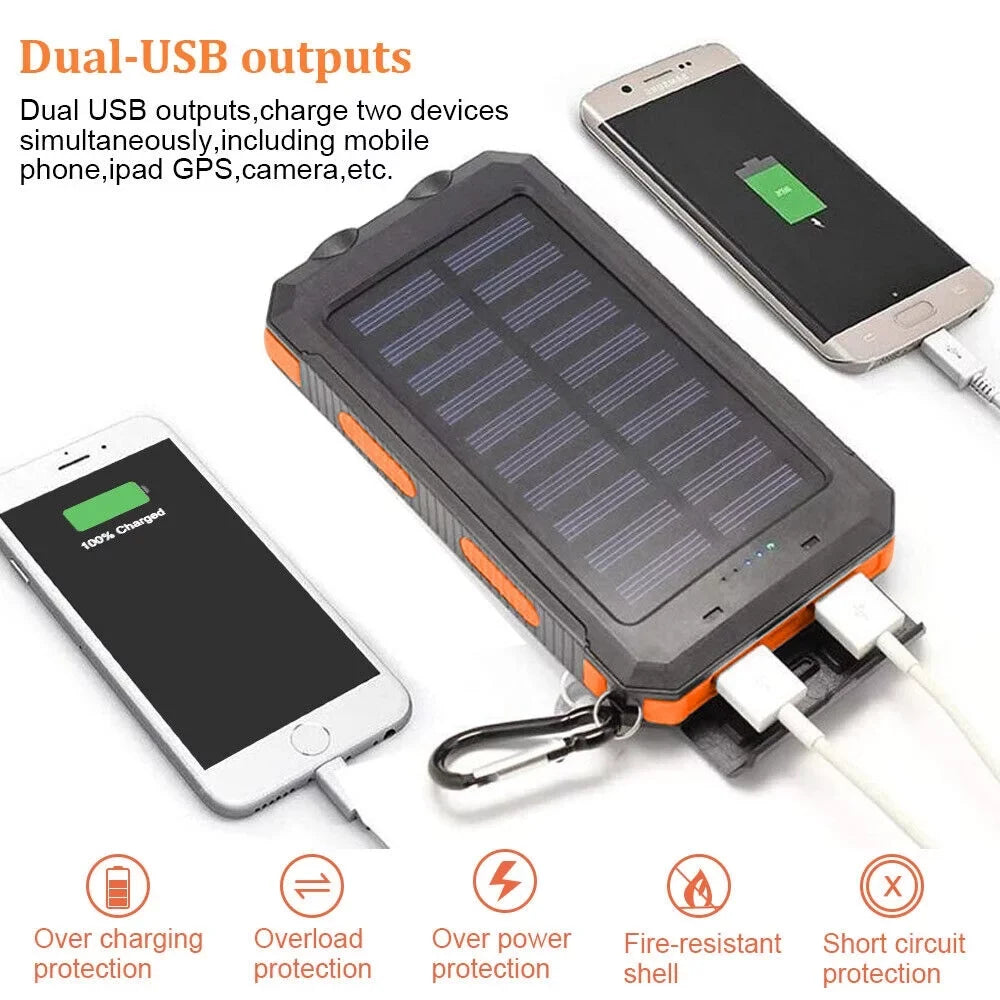 for Power Portable Cell Super USB Solar Charger 10000000mAh Black. Phone, Bank