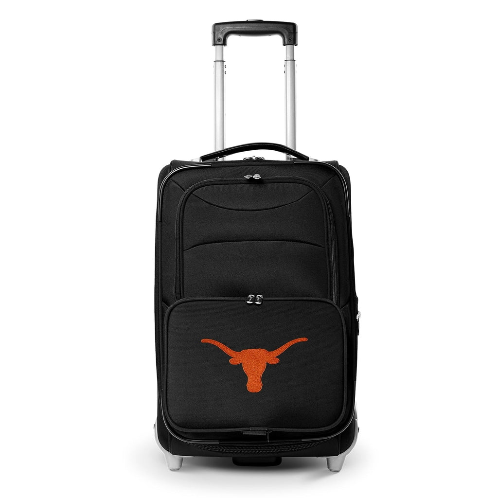 Texas Black Suitcase Longhorns Carry-On MOJO Rolling 21" Softside